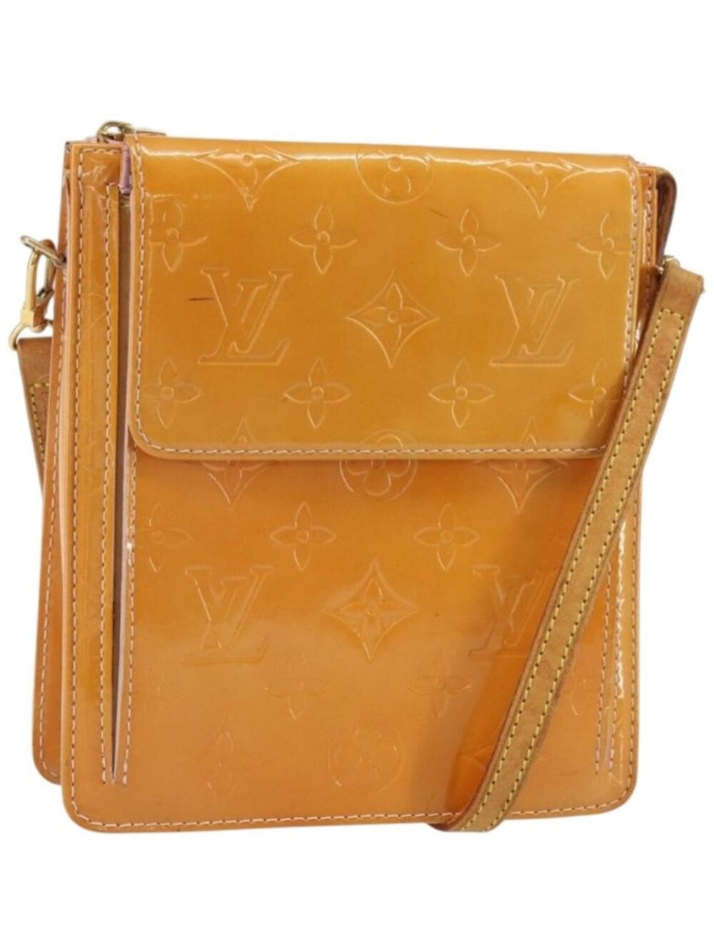LOUIS VUITTON Monogram Vernis Motto Pouch Marshmallow Pink M91312